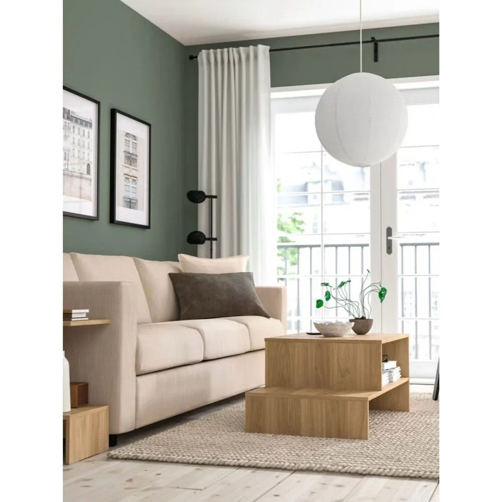 NWT Round Paper Lantern Pendant Lamp in White Cozy Clean Classic Minimalist